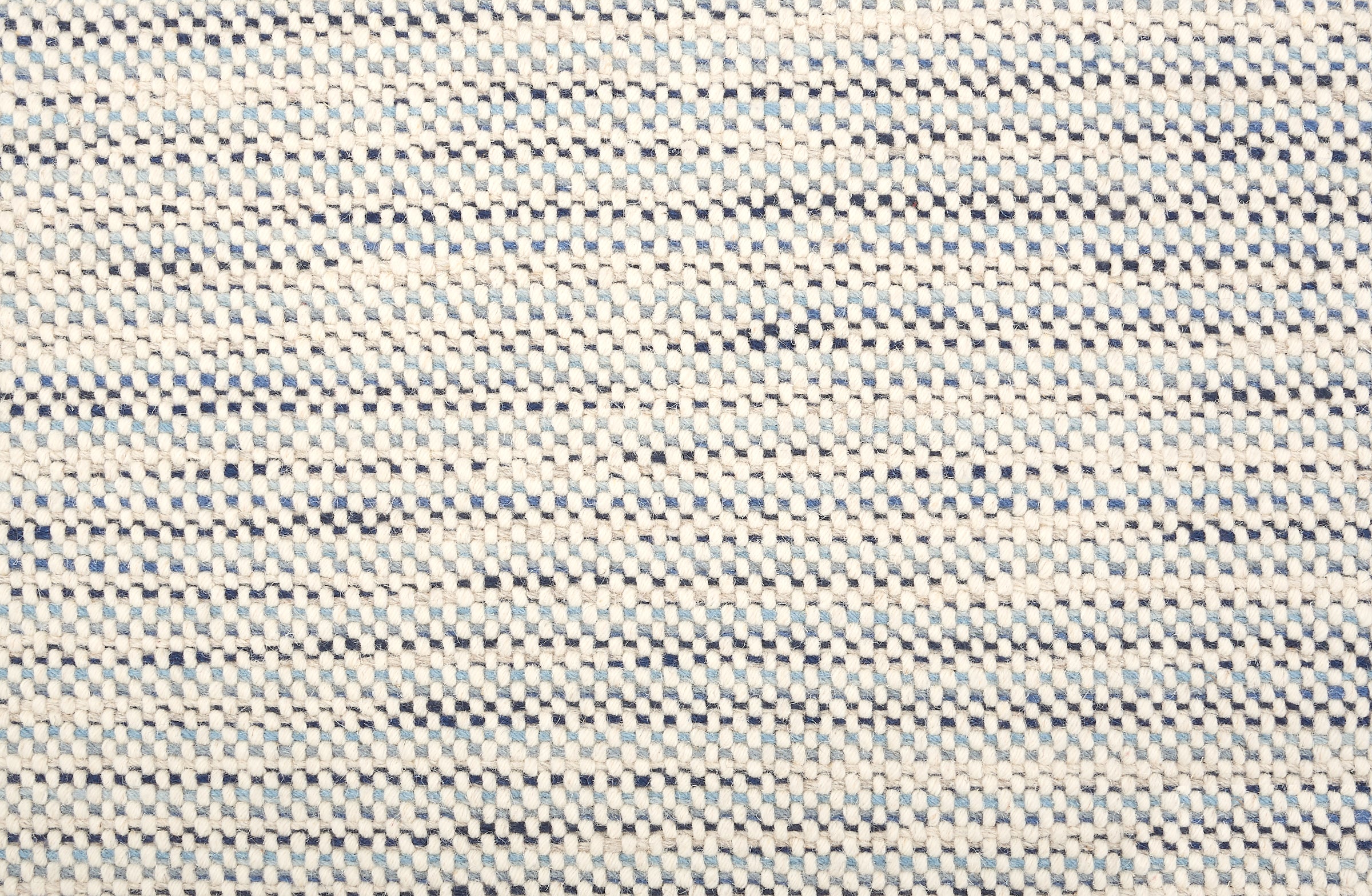 Broadloom carpet in a textural strie stripe in cream and shades of blue.