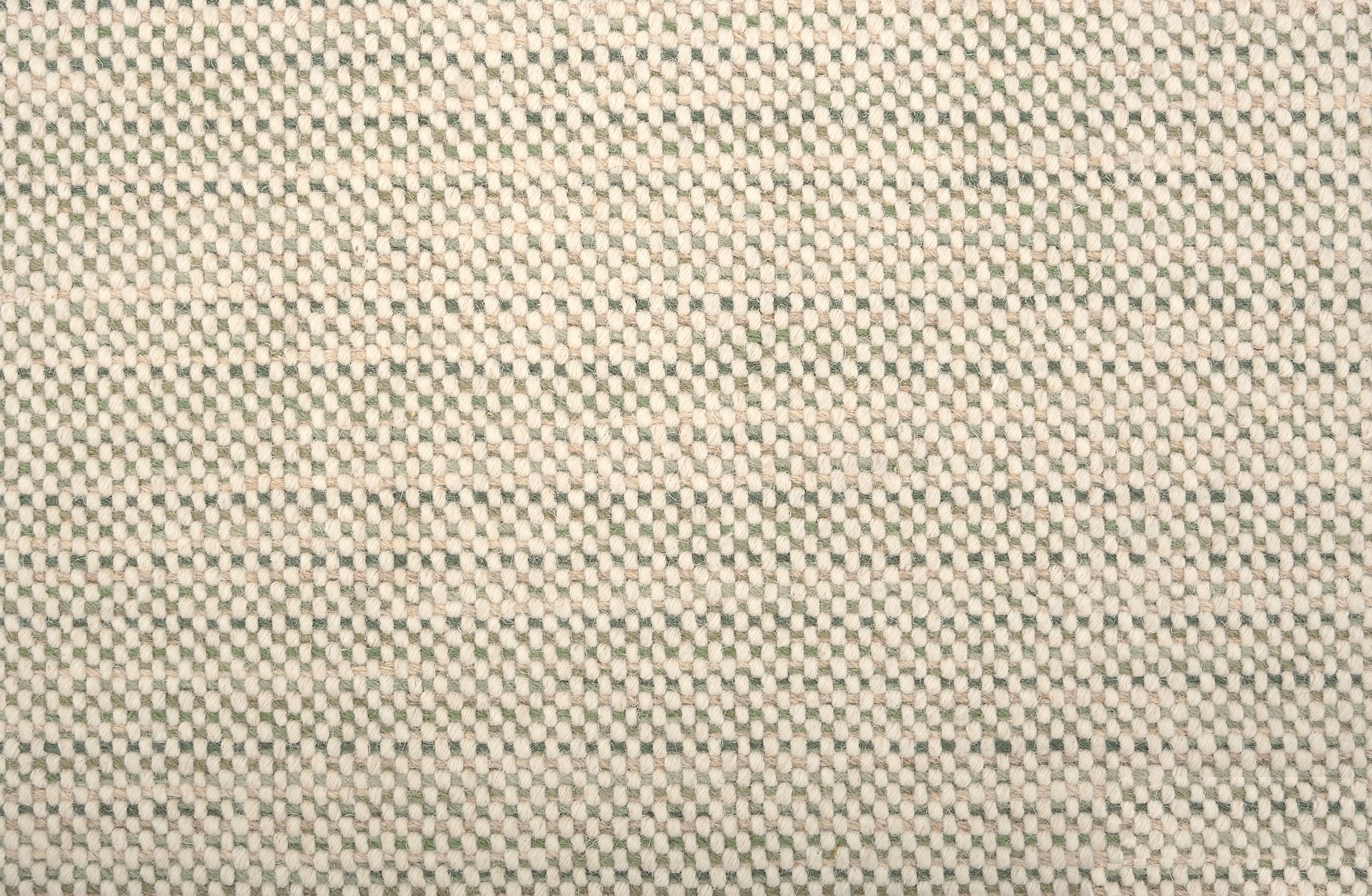 Broadloom carpet in a textural strie stripe in cream and shades of muted green.