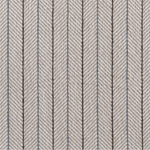Broadloom carpet in a taupe herringbone stripe with brown and blue pinstripes. 