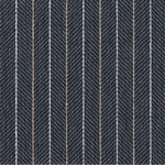 Broadloom carpet in a charcoal herringbone stripe with white and tan pinstripes. 