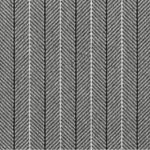 Broadloom carpet in a grey herringbone stripe with black and white pinstripes. 