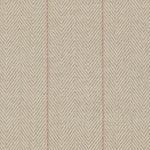 Broadloom carpet in a herringbone in taupe with a pink accent stripe. 