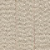 Broadloom carpet in a herringbone in taupe with a pink accent stripe. 
