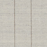 Broadloom carpet in a herringbone in slate blue with a brown accent stripe. 