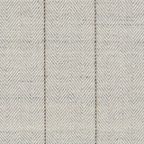 Broadloom carpet in a herringbone in slate blue with a brown accent stripe. 