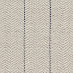 Broadloom carpet in a herringbone in grey with a black accent stripe. 