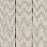 Broadloom carpet in a herringbone in grey with a black accent stripe. 