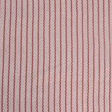 Handwoven fabric with  rust red and white stripes