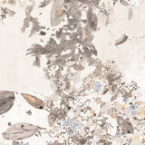 Decorative wallpaper with abstract floral pattern on a light background