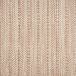 Broadloom carpet in a striated herringbone stripe in cream and blush pink.