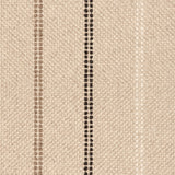 Broadloom carpet in a neutral with widely spaced stripes in shades of brown and cream.