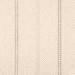 Broadloom carpet in a neutral with widely spaced stripes in shades of tan and grey.