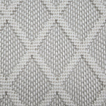 Broadloom carpet in a dimension diamond lattice in cream and warm grey.