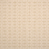 A close-up of broadloom carpet with a textured basketweave pattern in warm cream and beige.