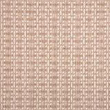 A close-up of broadloom carpet with a textured basketweave pattern in warm cream and clay pink tones.