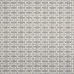 A close-up of broadloom carpet with a textured basketweave pattern in warm cream and sky blue.