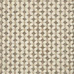 Textured flatweave carpet with a grid-like design in neutral colors.