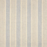 Broadloom carpet in cream and blue stripes.