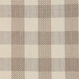 Handwoven fabric in a window pane check in cream and taupe.
