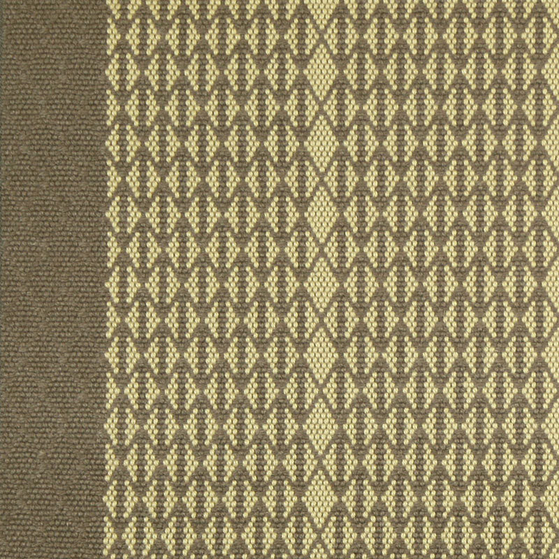 Striped with diamond flatweave runner in mustard and brown