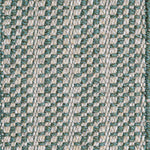  Broadloom carpet in a small scale plaid in turquoise and cream.