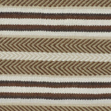 Handmade rug with brown and beige stripes