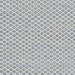Flatweave rug with small scale lattice in white with light blue field. 