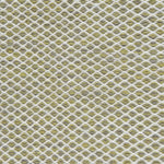 Flatweave rug with small scale lattice in white with lime green field. 
