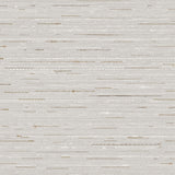 Detail of wallpaper in a textural striped pattern in shades of gray, white and tan.
