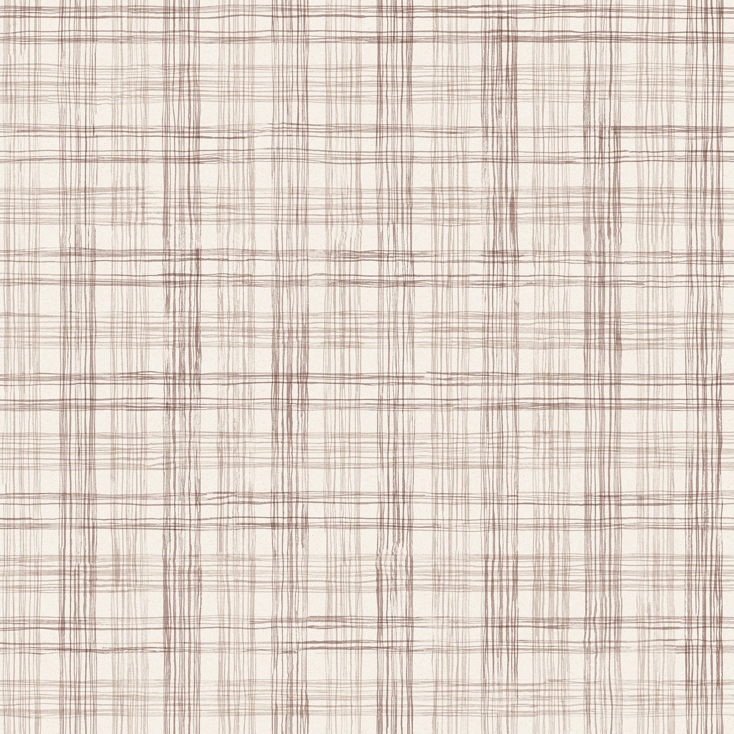 Wallpaper with watercolor plaid pattern in shades of brown.