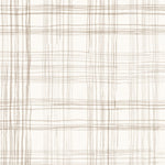 Detail of wallpaper with watercolor plaid pattern in shades of taupe. 