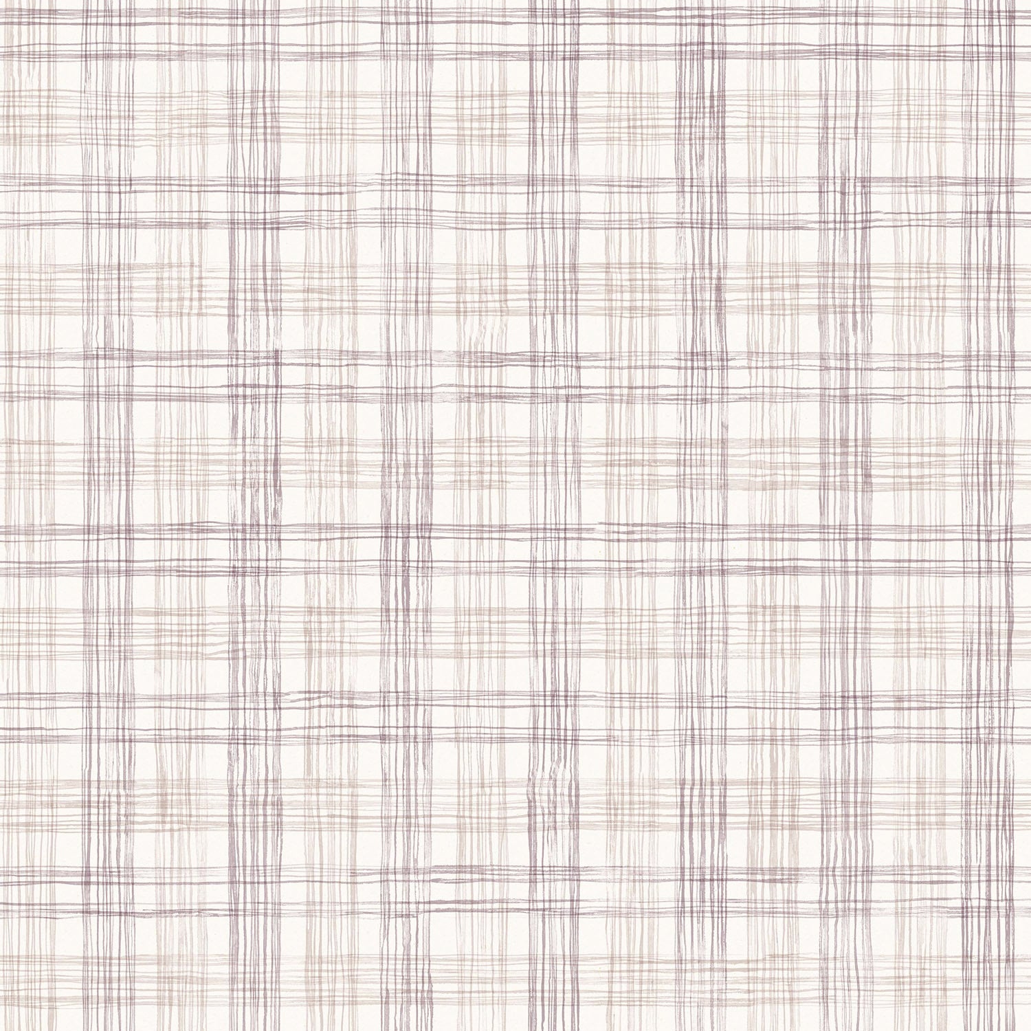 Wallpaper with watercolor plaid pattern in shades of mauve. 