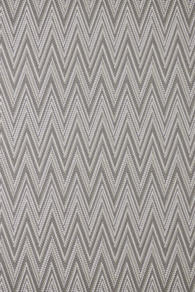 Broadloom carpet in dense zigzag stripe in grey and white. 