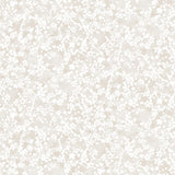 Painterly branch print in white on an ecru watercolor field.