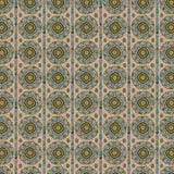 Full repeat image of a hand-drawn Suzani motif in shades of olive green, turquoise and brown on a blush pink ground.