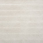 Broadloom carpet in a wide stripe pattern in tonal white. 