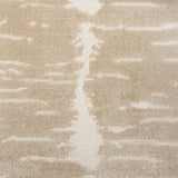 Broadloom carpet in a dimensional abstract painterly pattern in warm beige on a cream field.