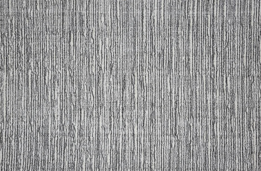 Broadloom carpet swatch in a stripe pattern in a black design