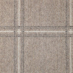 Broadloom carpet with window pane check in white and grey on beige.