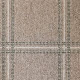 Broadloom carpet with window pane check in white and green on oatmeal
