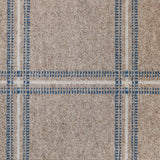 Broadloom carpet with window pane check in white and blue on oatmeal