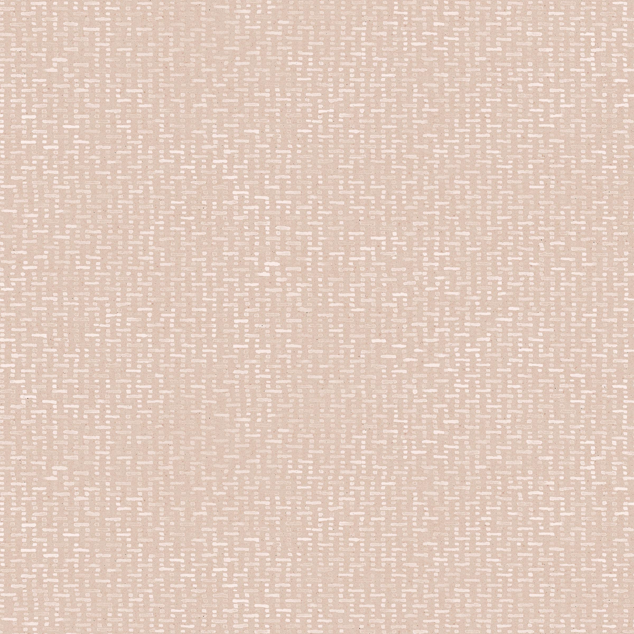 Detail of wallpaper in a small-scale grid pattern in shades of pale pink.