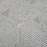 Broadloom carpet sample in a geometric linear pattern in cream on a tan field. 