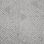 Broadloom carpet sample in a geometric linear pattern in cream on a grey field