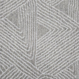 Broadloom carpet sample in a geometric linear pattern in cream on a grey field