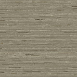 Detail of fabric in a textural striped pattern in shades of muted olive green. 
