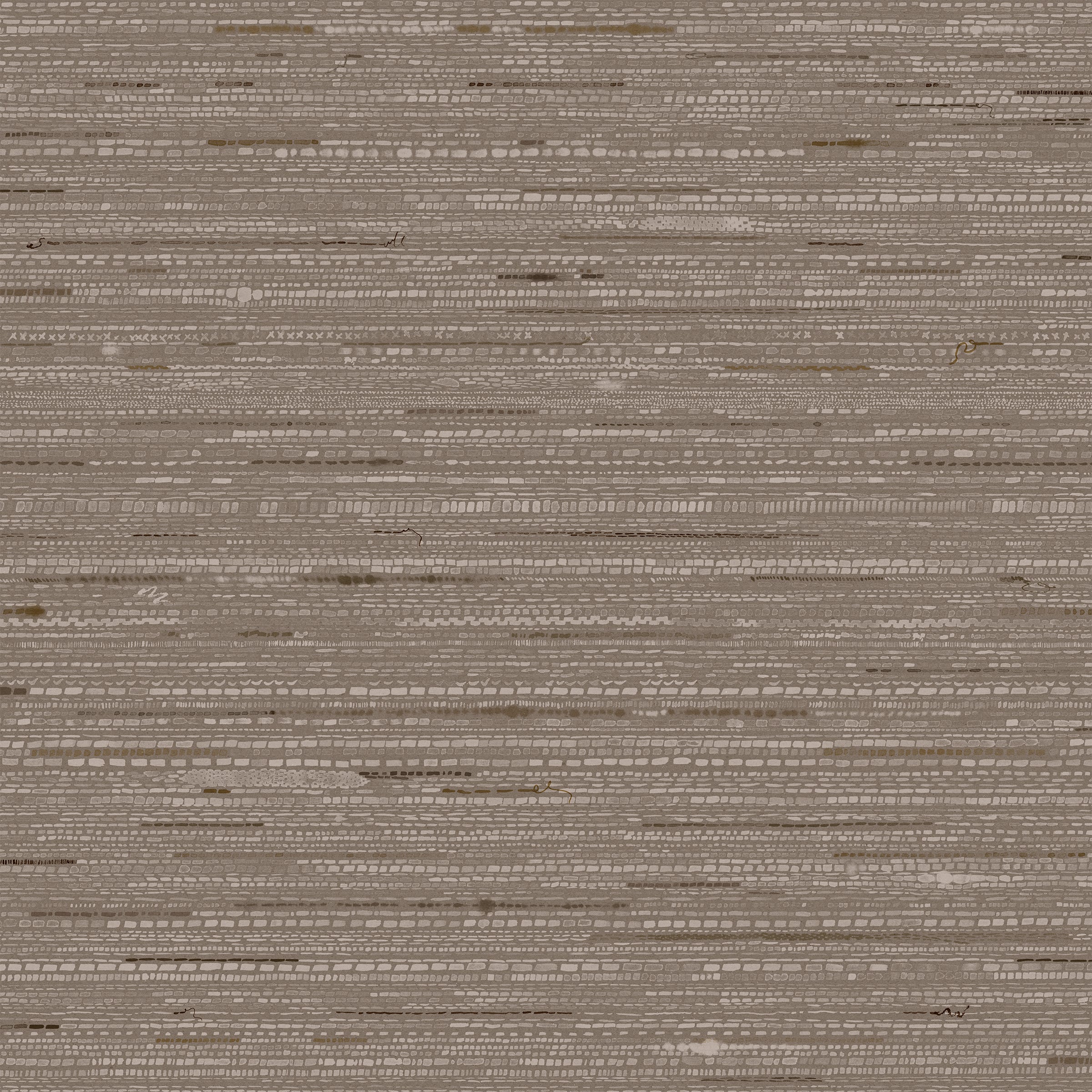 Detail of fabric with a textural striped pattern in shades of charcoal grey on on a white background.