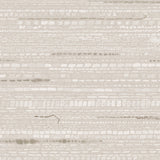 Close up detail of wallpaper in a textural striped pattern in shades of beige and grey.