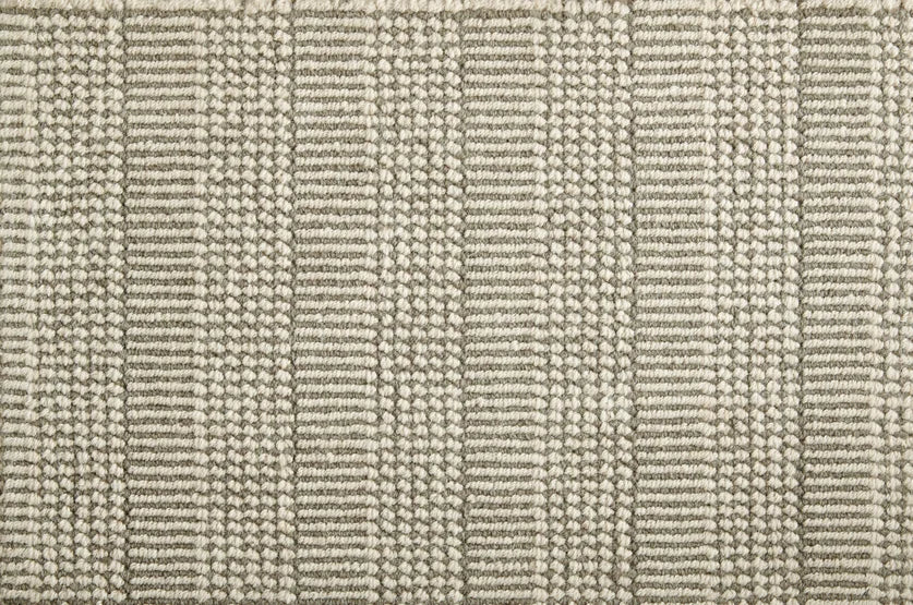 Broadloom carpet swatch in a stripe pattern in a grey design