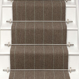 Striped flatweave runner in brown and slate
